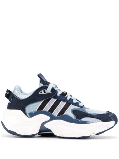 Shop Adidas Originals Magmur Runner Chunky Sneakers In Blue