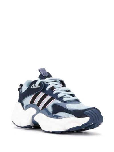 Shop Adidas Originals Magmur Runner Chunky Sneakers In Blue