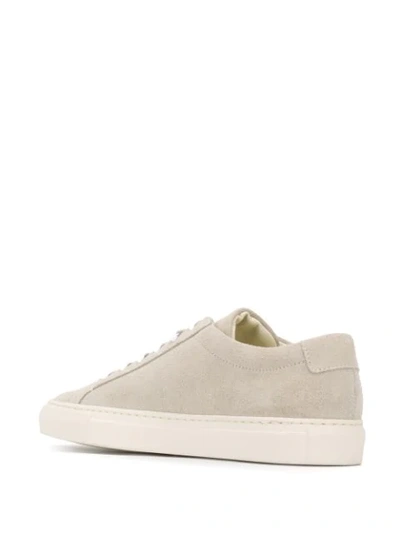 Shop Common Projects Textured Stitch Detail Lace-up Sneakers In Neutrals