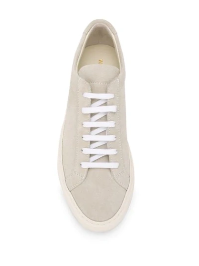 Shop Common Projects Textured Stitch Detail Lace-up Sneakers In Neutrals