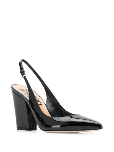 Shop Sergio Rossi Sling-back Pointed Pumps In Black