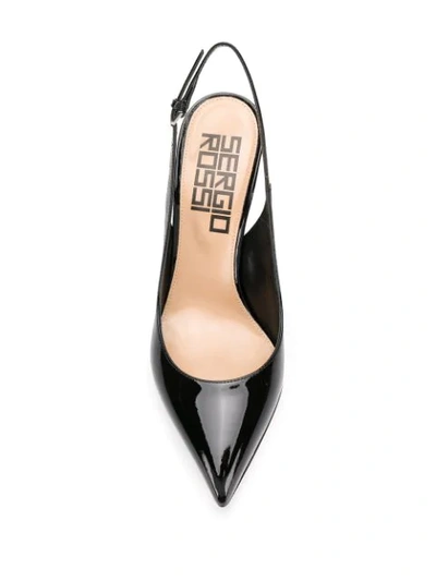 Shop Sergio Rossi Sling-back Pointed Pumps In Black