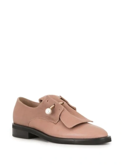 Shop Coliac Pearl Detail Brogues In Brown