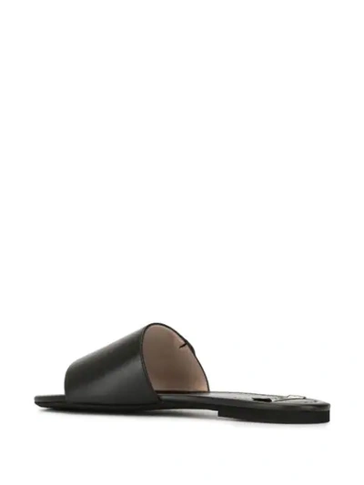 Shop N°21 Slip-on Leather Sandals In Black