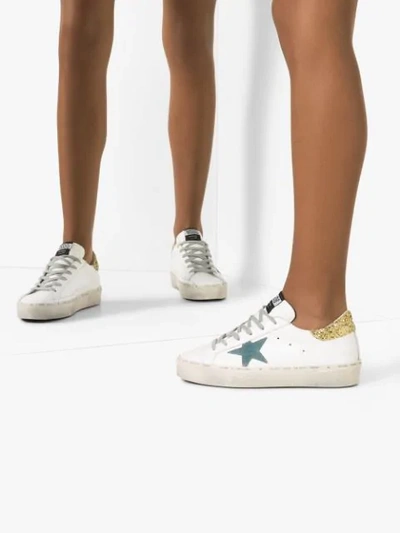 Shop Golden Goose High Star Glitter Sneakers In White