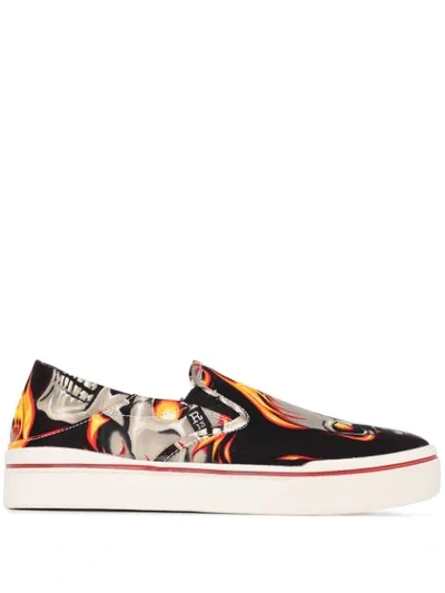 Shop R13 Skeleton Flame Slip-on Sneakers In Black