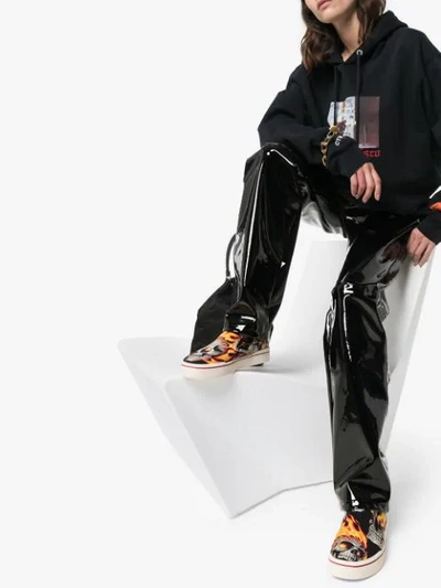 Shop R13 Skeleton Flame Slip-on Sneakers In Black