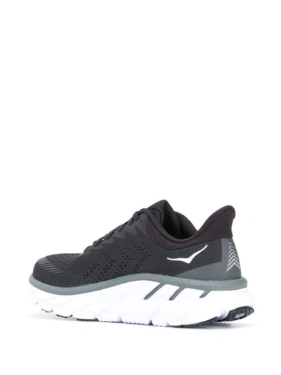 Shop Hoka One One Clifton Logo Sneakers In Black