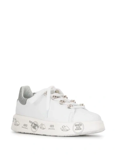 Shop Premiata Platform Low Top Sneakers In White