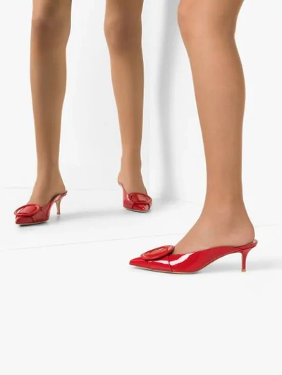 Shop Gianvito Rossi 55mm Patent-leather Mules In Red