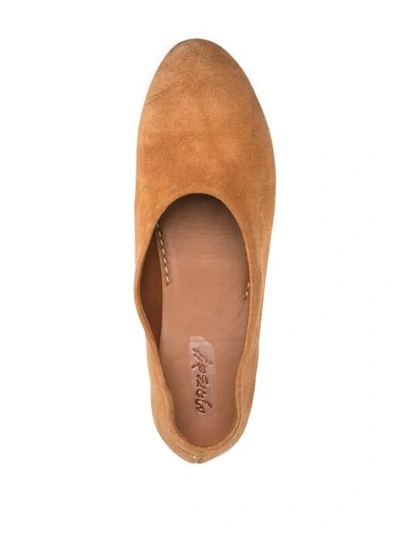 Shop Marsèll Slip-on Suede Ballerina Shoes In Brown