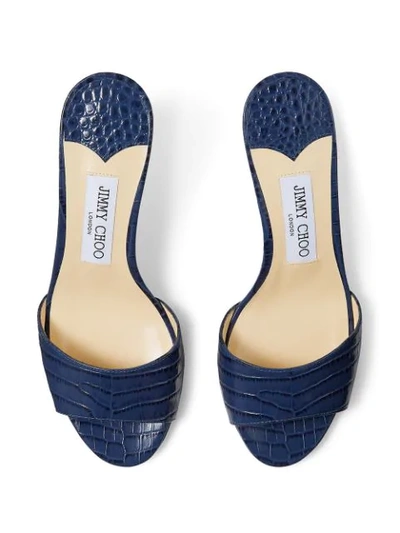 Shop Jimmy Choo Stacey Open-toe Mule 65mm In Blue