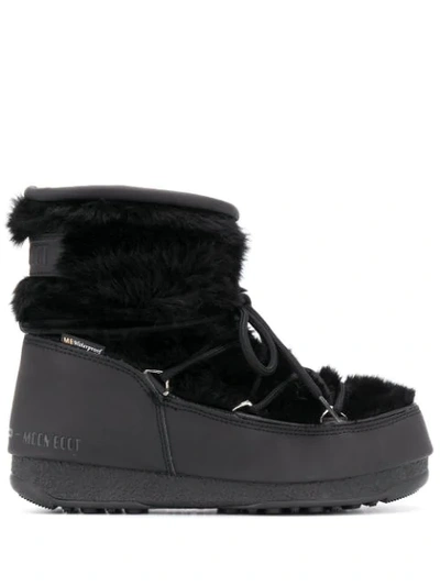 Shop Moon Boot Faux Fur Snow Boots In Black