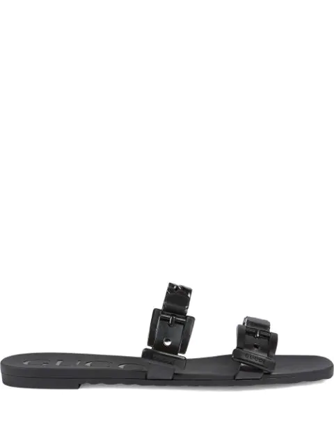 gucci black rubber slides