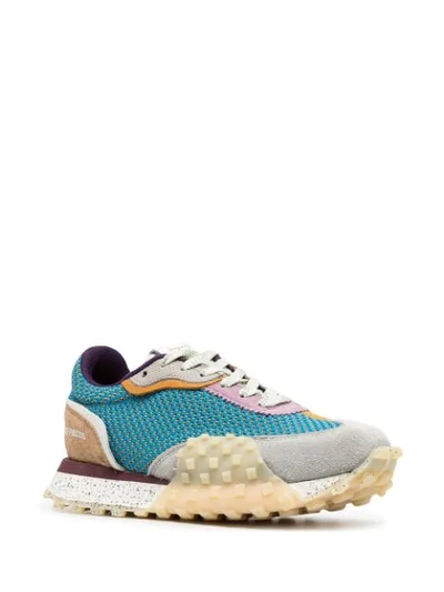 Shop Filling Pieces Colour-block Lace-up Trainers In Blue