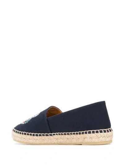Shop Kenzo Embroidered Tiger Espadrilles In Blue