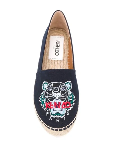 Shop Kenzo Embroidered Tiger Espadrilles In Blue