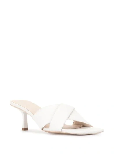 Shop Manning Cartell Square-toe Leather Mules In White