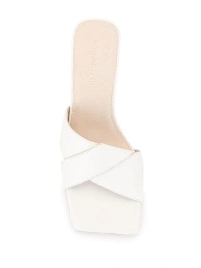 Shop Manning Cartell Square-toe Leather Mules In White