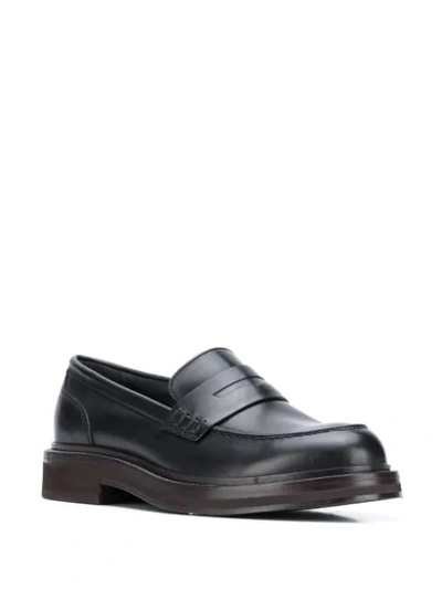 Shop Brunello Cucinelli Chunky Penny Loafers In Black