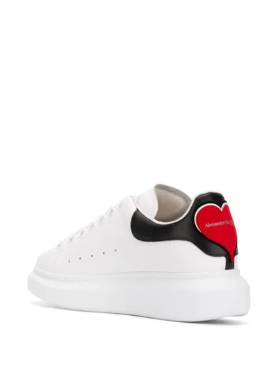 Shop Alexander Mcqueen Oversized Heart Patch Sneakers In White