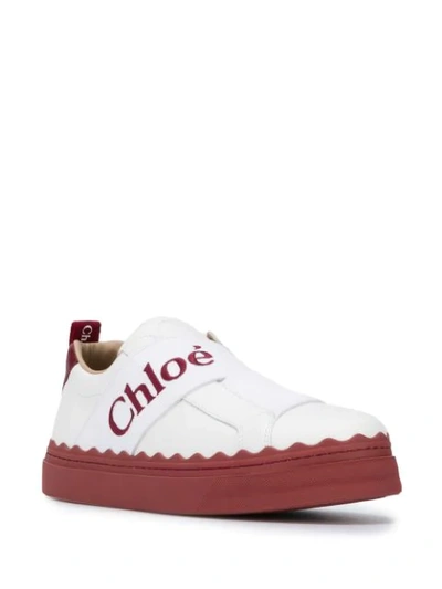 Shop Chloé Two-tone Low-top Trainers In White