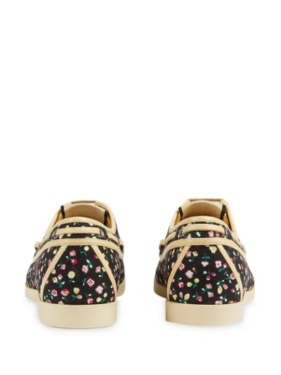 Shop Gucci X Liberty Floral Boat Shoe In Black