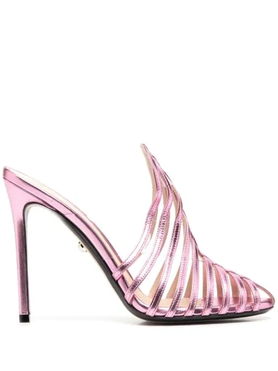 Shop Alevì Alessandra Cut-out Sandals In Pink