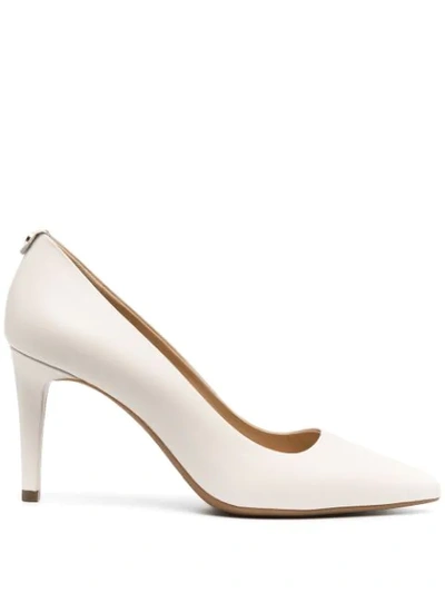 Shop Michael Kors Pointed Leather Pumps In Neutrals