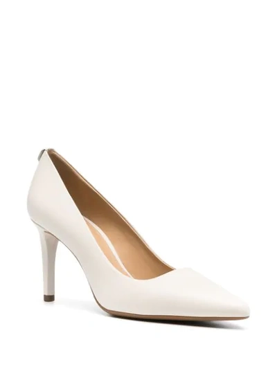 Shop Michael Kors Pointed Leather Pumps In Neutrals