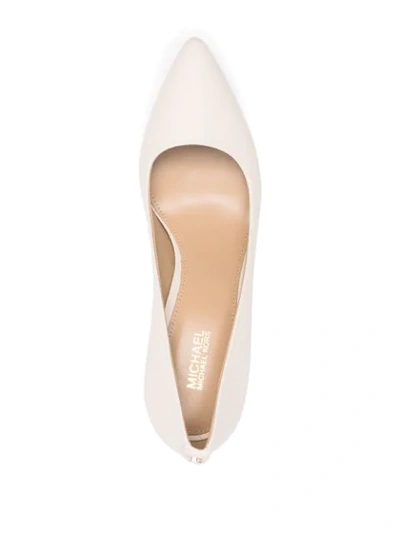 Shop Michael Kors Pointed Leather Pumps In Neutrals