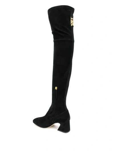 Shop Alberta Ferretti Over The Knee Boots In Black