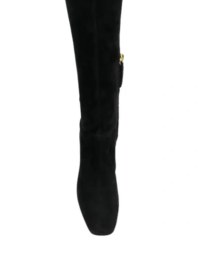 Shop Alberta Ferretti Over The Knee Boots In Black