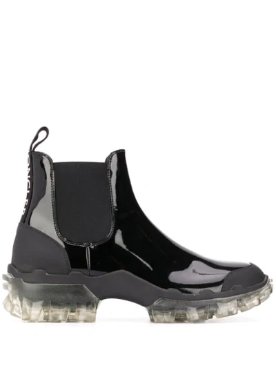 Shop Moncler Clear-sole Chelsea Boots In Black