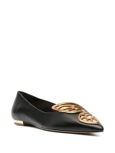 Shop Sophia Webster Butterfly Ballerina Flats In Black