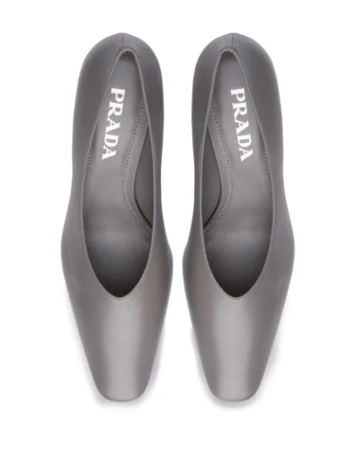 Shop Prada Almond Toe Pumps In Grey