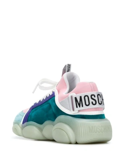 Shop Moschino Teddy Run Panelled Sneakers In Pink