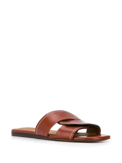 Shop Chloé Candice Flat Mules In Brown