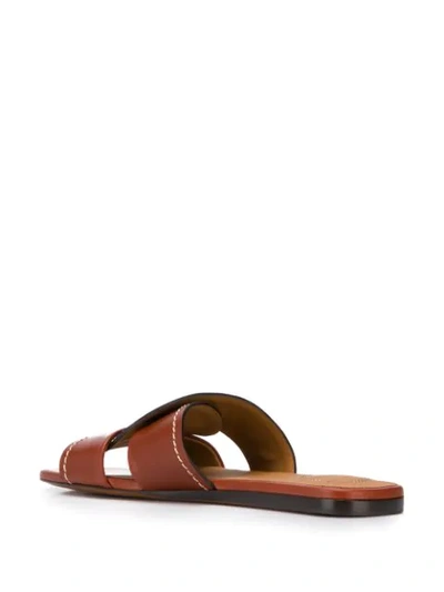 Shop Chloé Candice Flat Mules In Brown