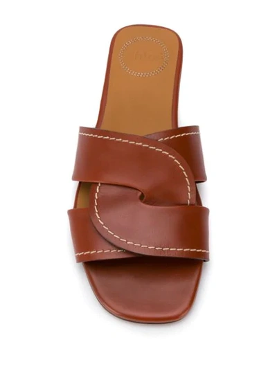 Shop Chloé Candice Flat Mules In Brown