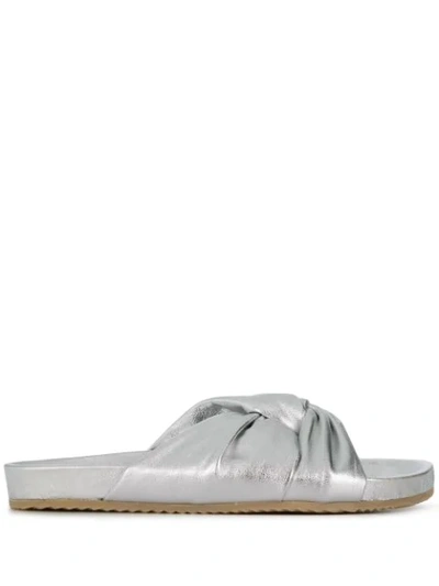 Shop Filippa-k Soft Sport Open-toe Slides In Silver