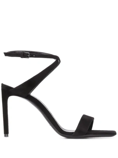 Shop Saint Laurent 100 Stiletto Sandals In Black