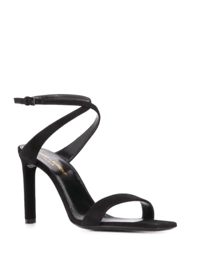 Shop Saint Laurent 100 Stiletto Sandals In Black