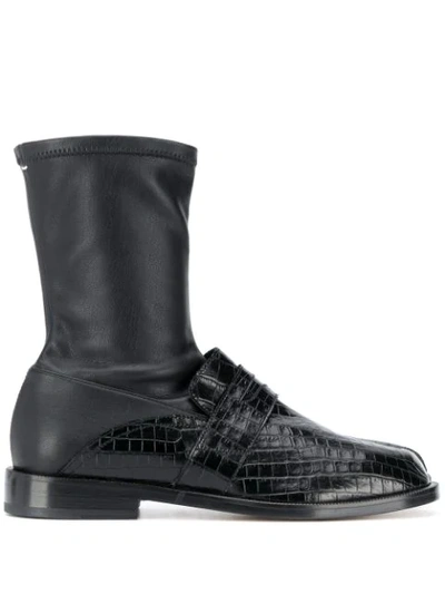 Shop Maison Margiela Tabi Ankle Boots In Black