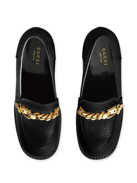 gucci flats with chain