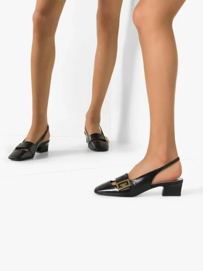 Shop Givenchy Mystic 50mm Logo Plaque Slingback Pumps In Black