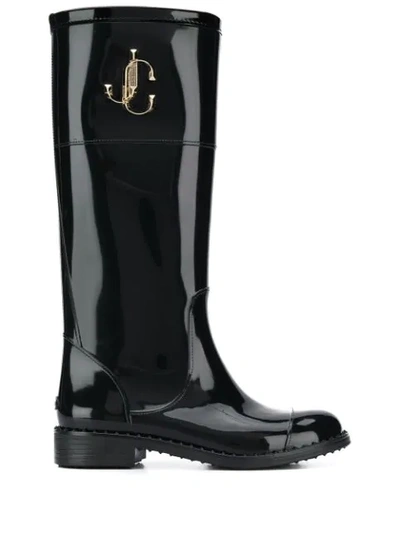 Shop Jimmy Choo Edith 30mm Rain Boots In Black