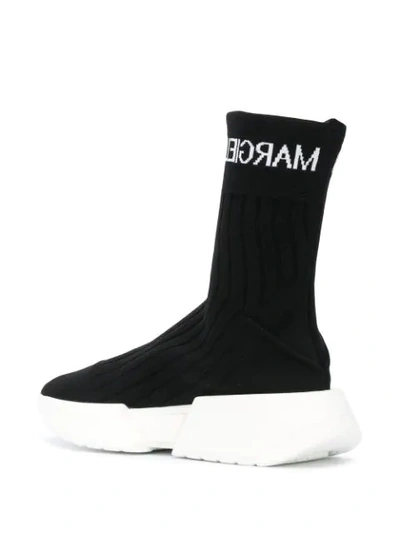 Shop Mm6 Maison Margiela Logo Print Sock Style Sneakers In Black