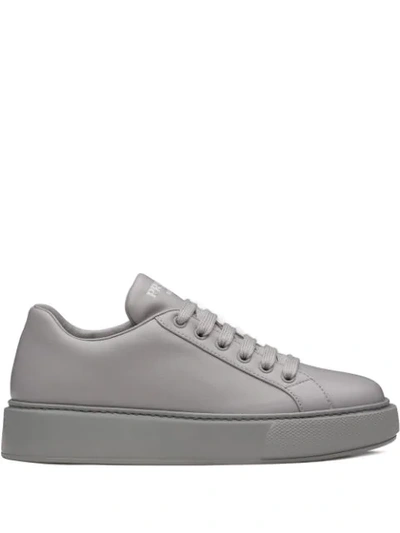 Shop Prada Platform Low-top Sneakers In Grey