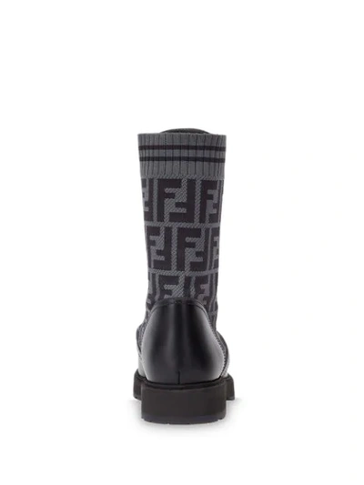 Shop Fendi Rockoko Ff Combat Boots In Black